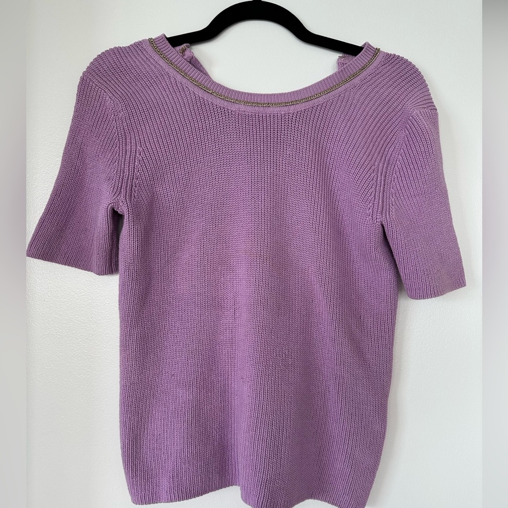 Purple NBW Magritte Lila Lilac silver necklace shirt